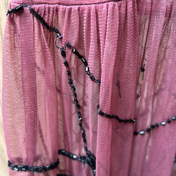 Free People Sheer Mesh Beaded Embellished Mini Slip Dress - Picture 14 of 16